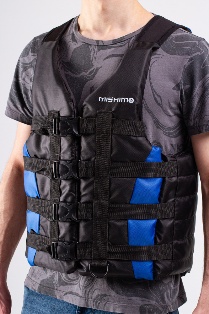Жилет спасательный MISHIMO PRO Премиум качества Черно-синий в Дзержинске