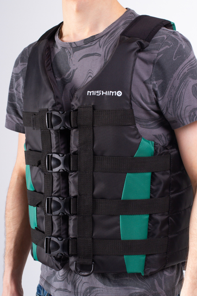 Жилет спасательный MISHIMO PRO Премиум качества Черно-зеленый в Дзержинске