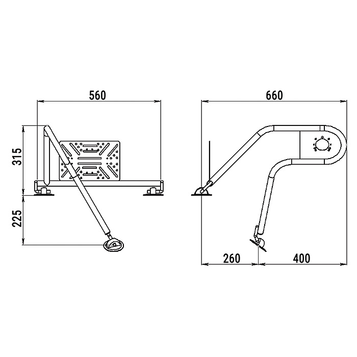 Стойка рулевая с креплением на баллон надувной лодки 25мм в Дзержинске