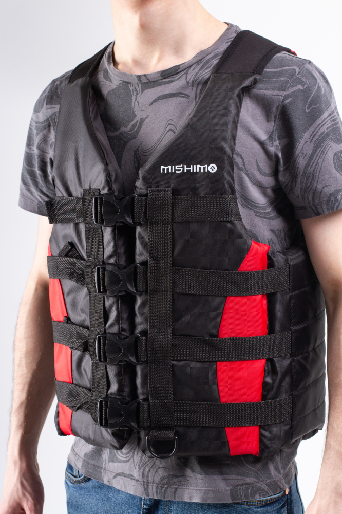 Жилет спасательный MISHIMO PRO Премиум качества Черно-красный в Дзержинске