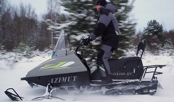 Миниснегоход Бурлак Азимут 24 л.с. , эл.запуск, реверс, тормоз гидравл, капот серый в Дзержинске