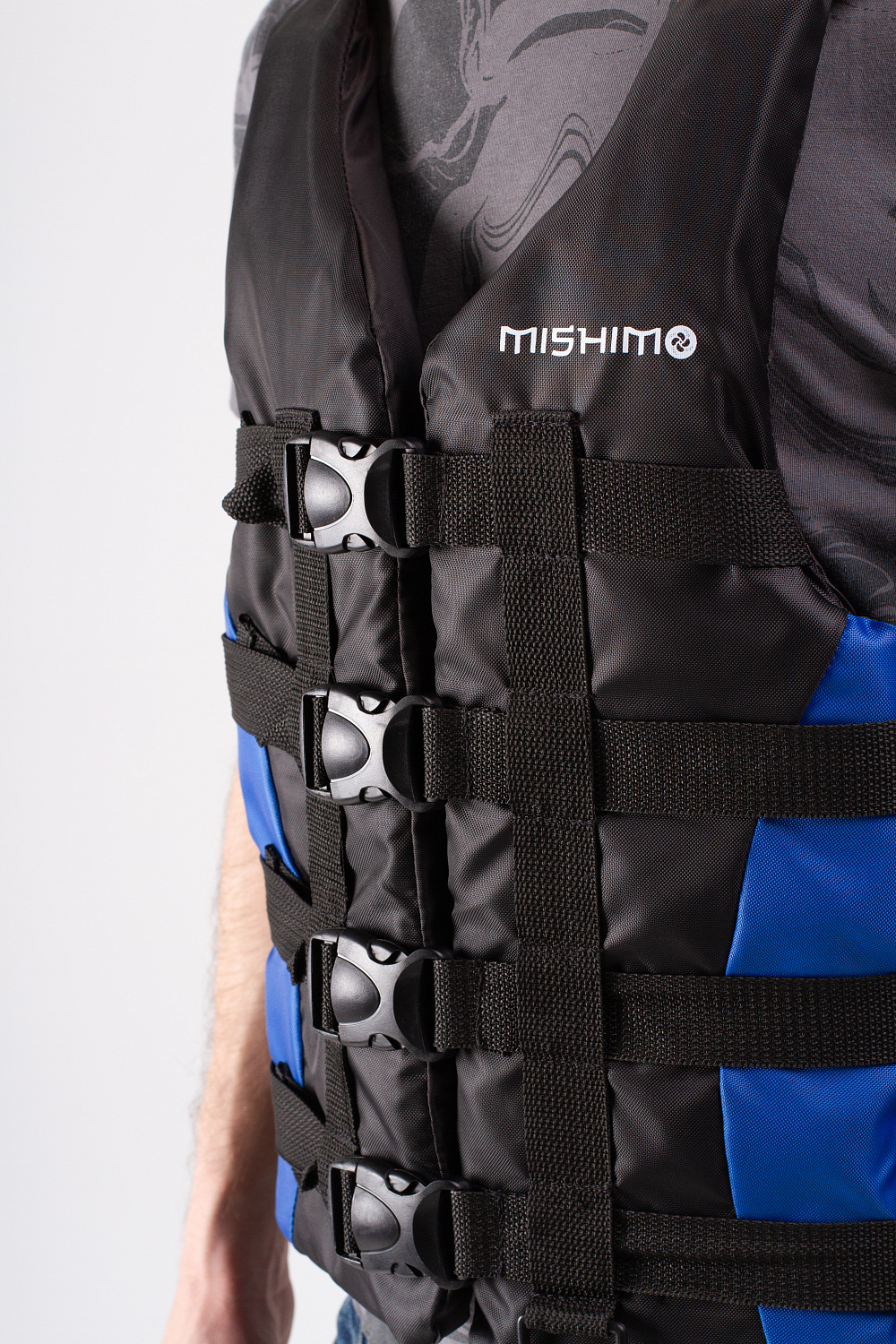 Жилет спасательный MISHIMO PRO Премиум качества Черно-синий в Дзержинске