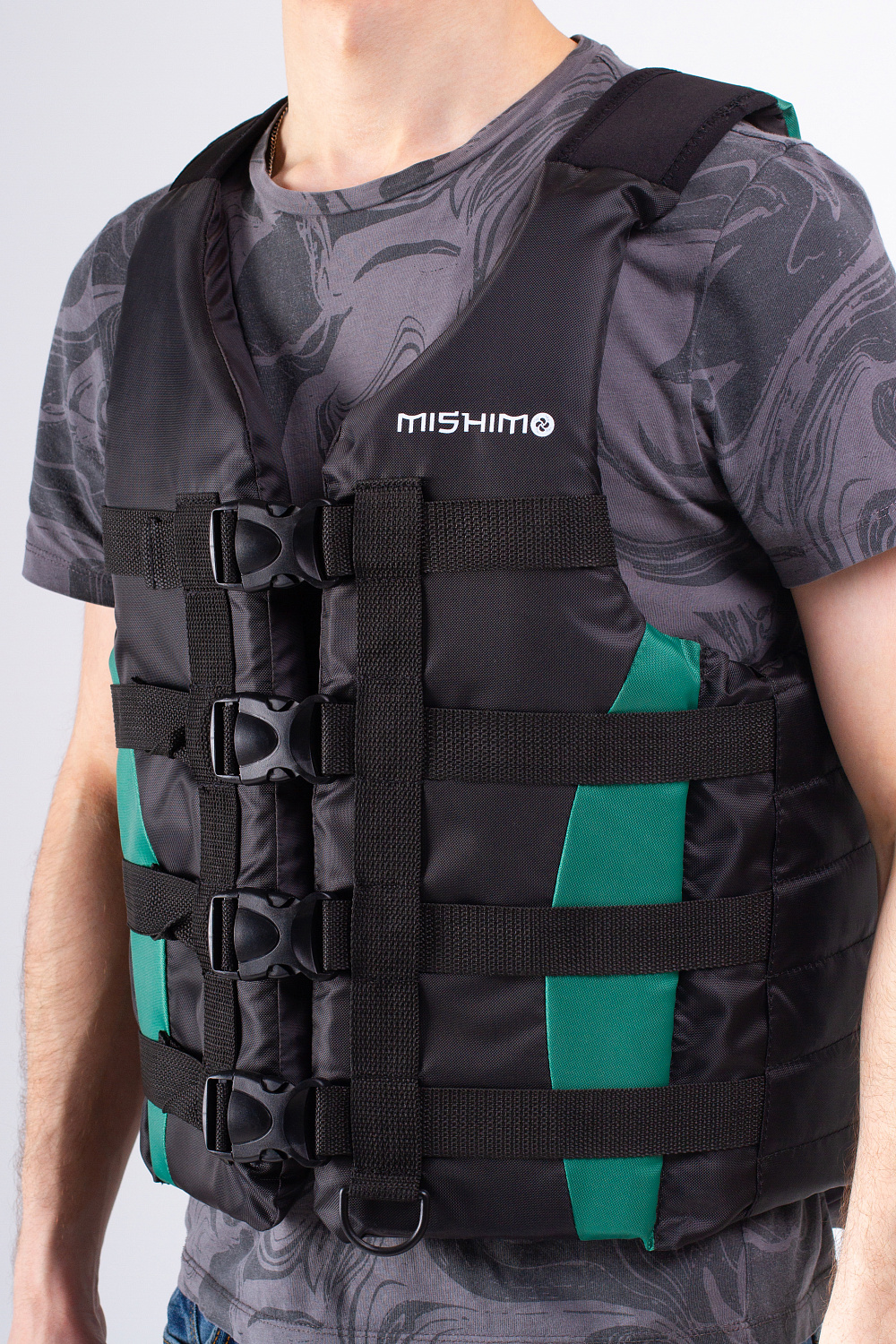 Жилет спасательный MISHIMO PRO Премиум качества Черно-зеленый в Дзержинске