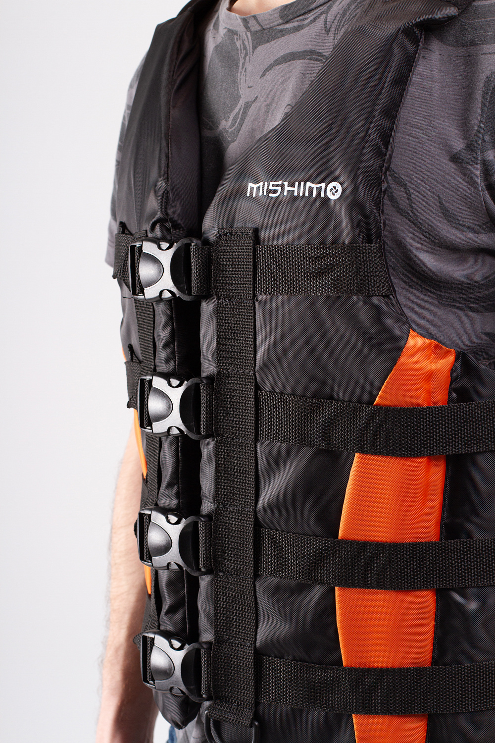 Жилет спасательный MISHIMO PRO Премиум качества Черно-оранжевый в Дзержинске