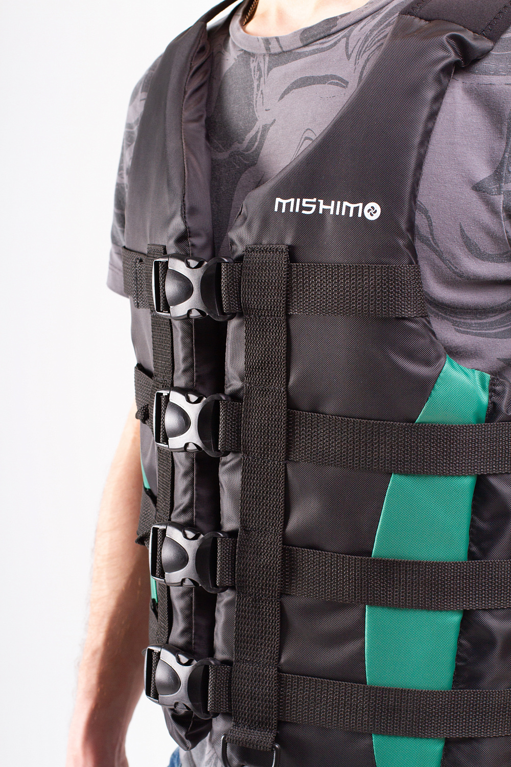 Жилет спасательный MISHIMO PRO Премиум качества Черно-зеленый в Дзержинске